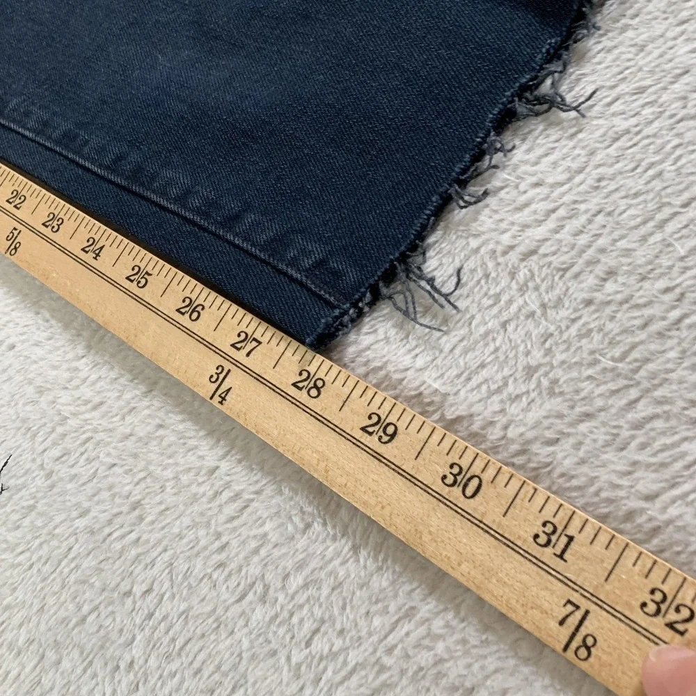 Old Navy Jeans Womens 2 Dark Wash High Rise Curvy OG Straight Distressed Raw Hem